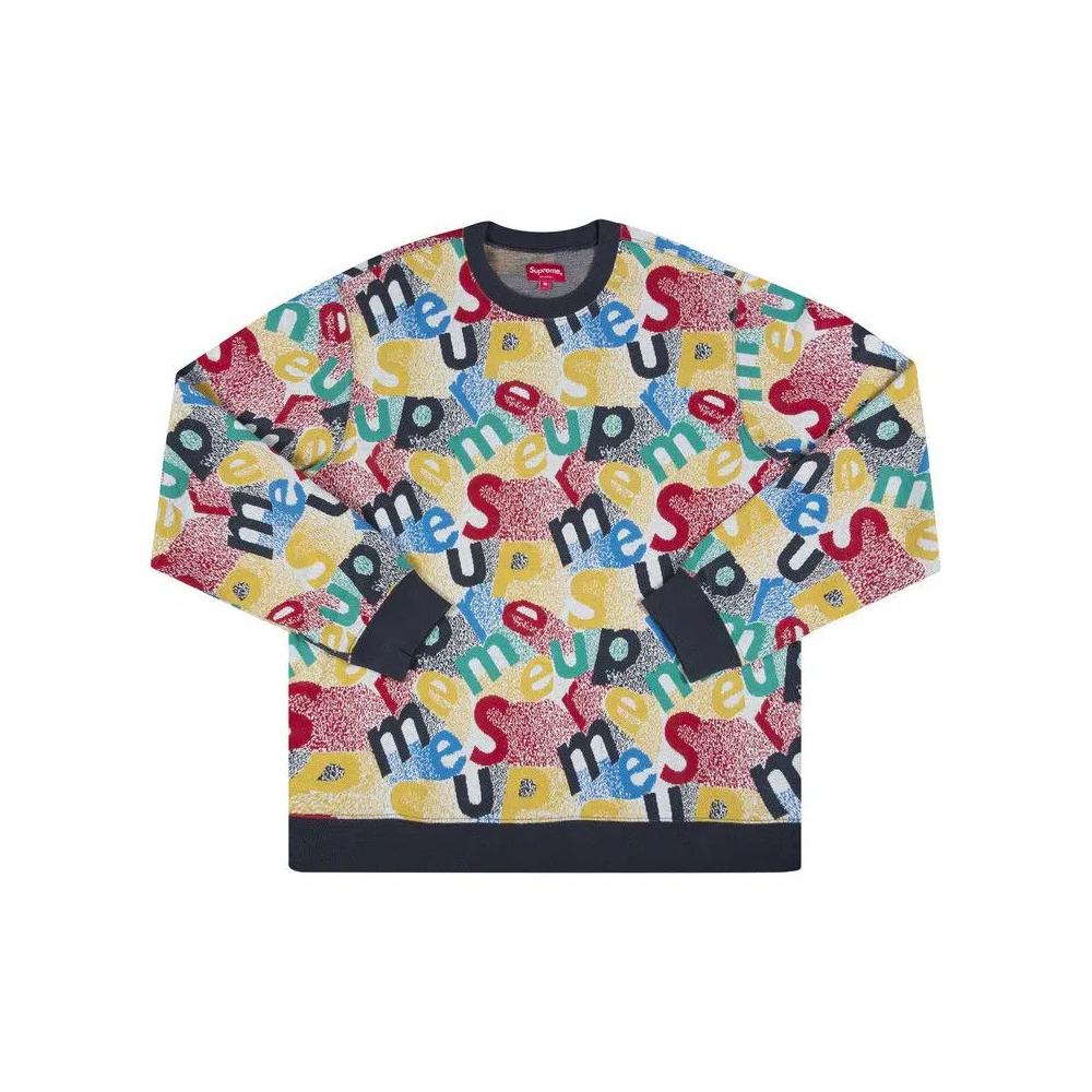 Круглые свитера Supreme Scatter Text Crewneck 'Navy' 1