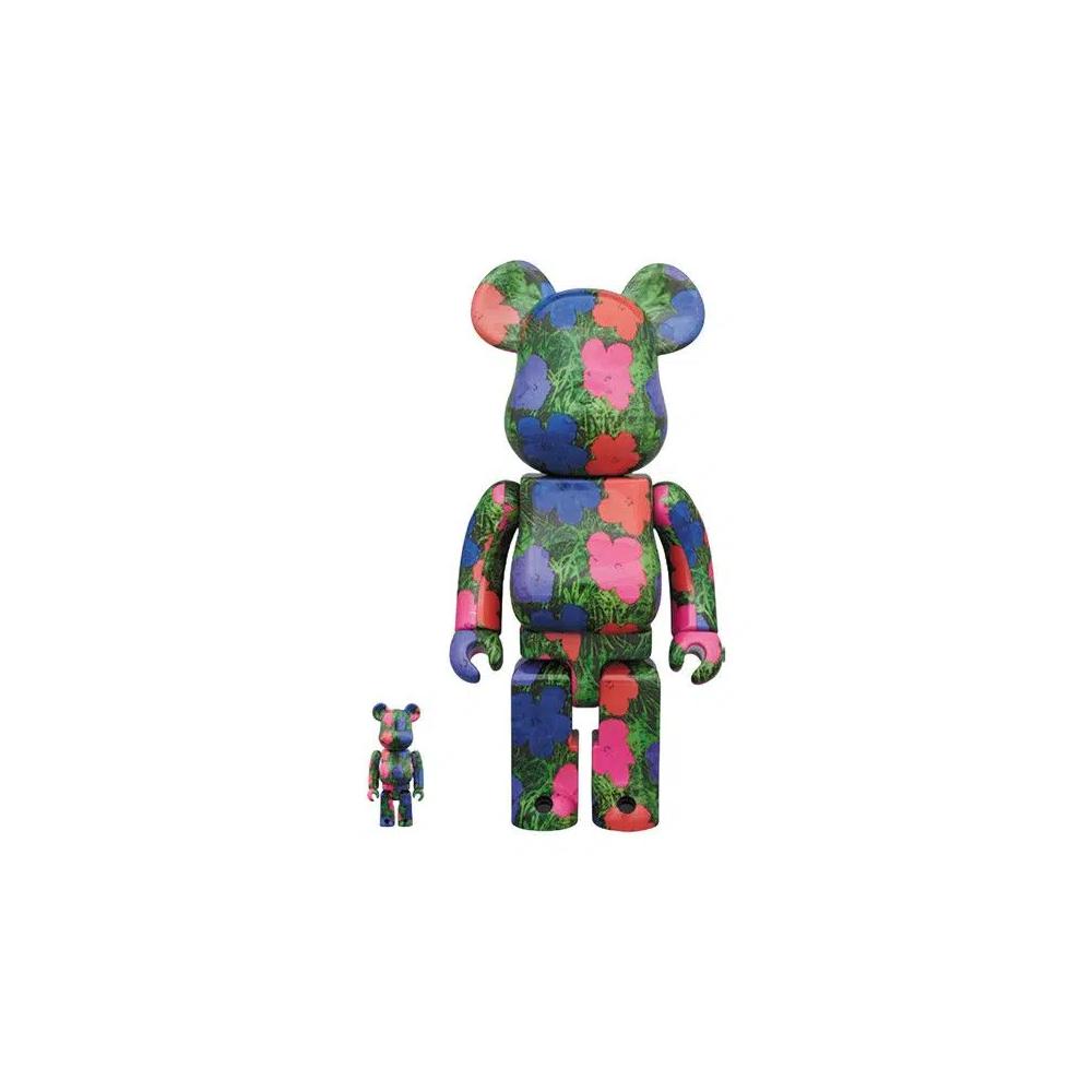 Фигурки BE@RBRICK x Andy Warhol 100% & 400% Set 'Flowers' 1