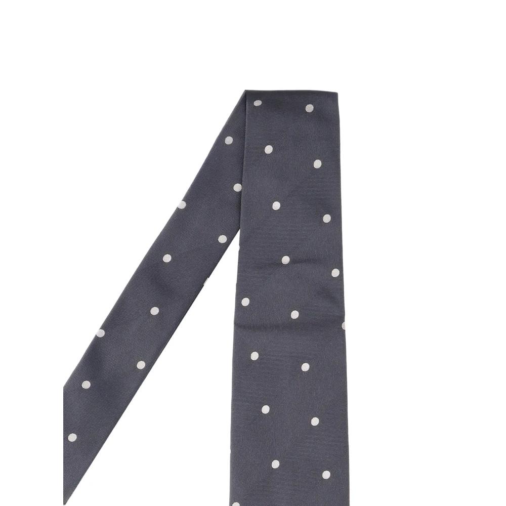 polka-dot herringbone-pattern tie 2