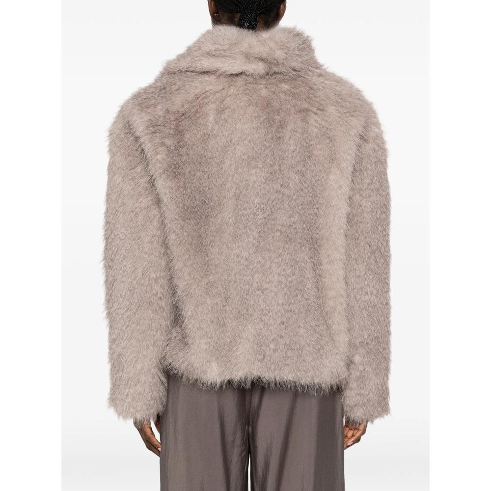 fuzzy-texture oversized-collar jacket 4