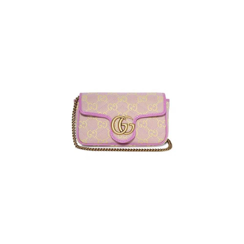 Сумки через плечо Gucci Super Mini Shoulder Bag 'Сиренево-желтый' 1