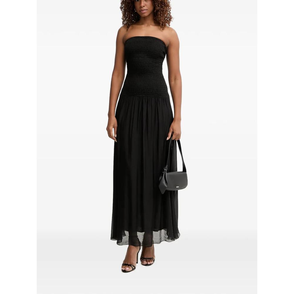 shirred strapless dress 2
