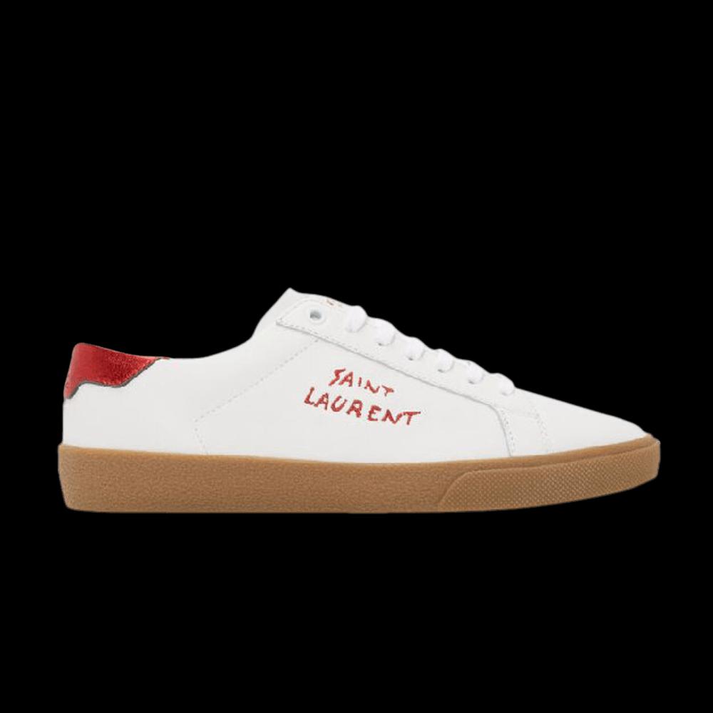 Кроссовки Saint Laurent SL-06 Court Leather 'White Red' 1
