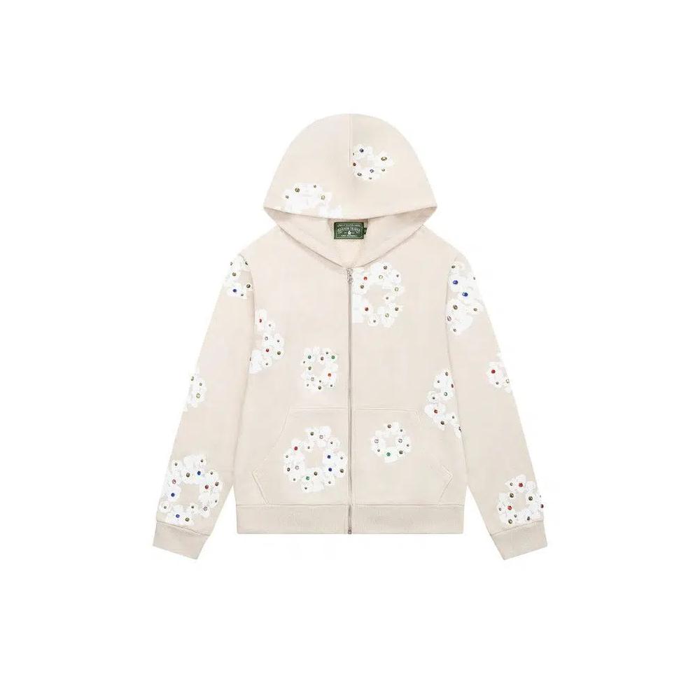 Zip Ups Denim Tears Rhinestone Wreath Zip Худи 'Овсянка' 1