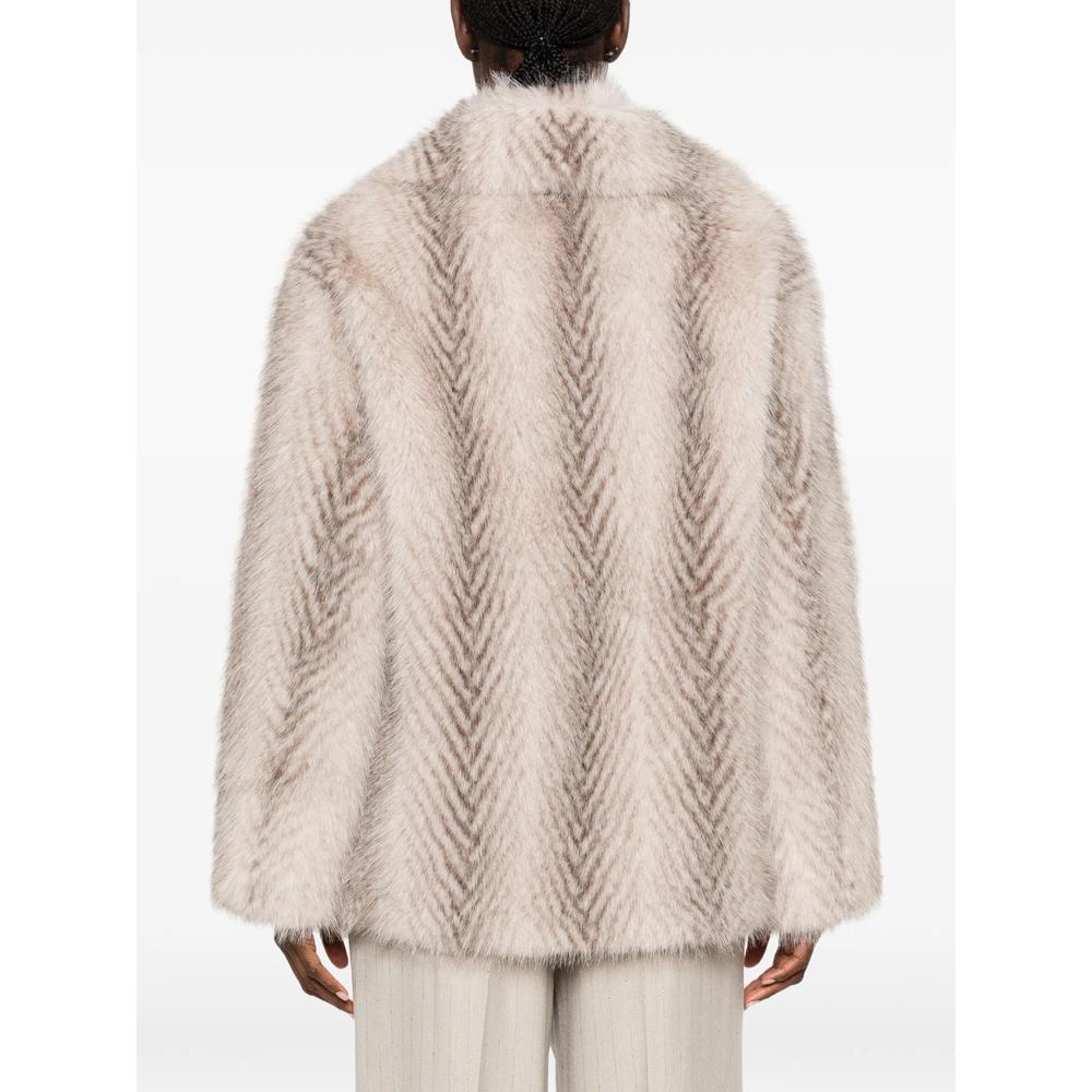 flap-pocket faux-fur coat 4
