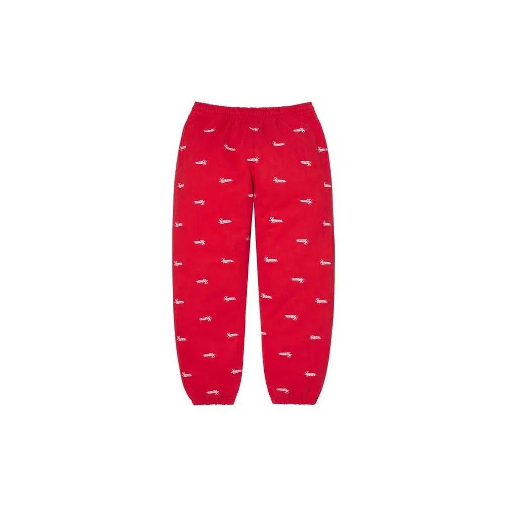 Спортивные штаны Supreme Repeat Script Sweatpant 'Red' 1
