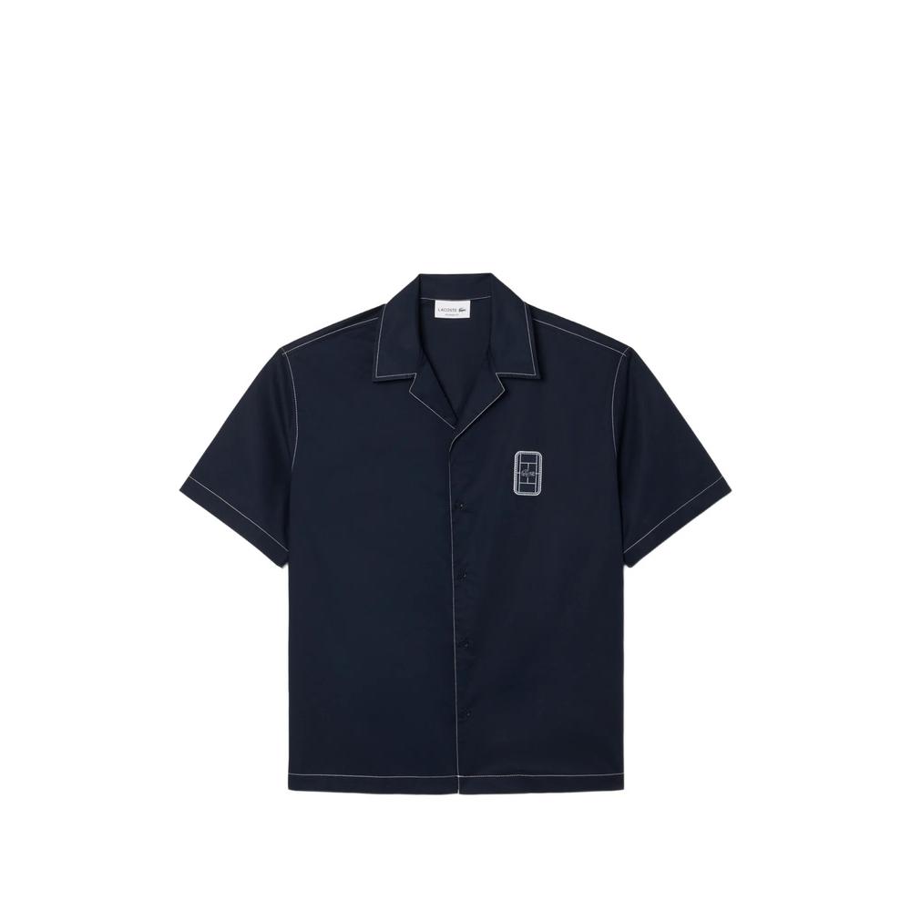 contrast-stitch logo-patch shirt 1