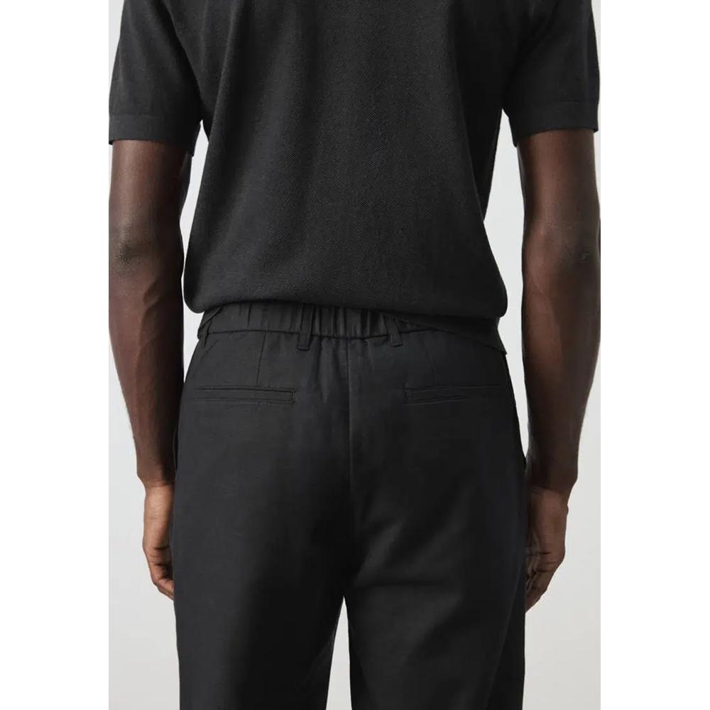 Укороченные льняно-хлопковые брюки Slim Fit 4