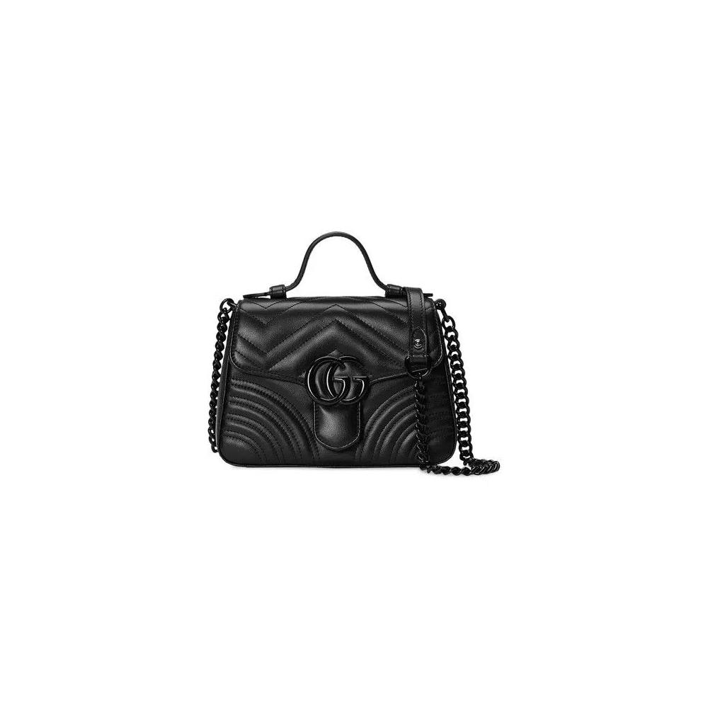 Сумки с ручкой Gucci GG Marmont Mini Top Handle Bag 'Black' 1