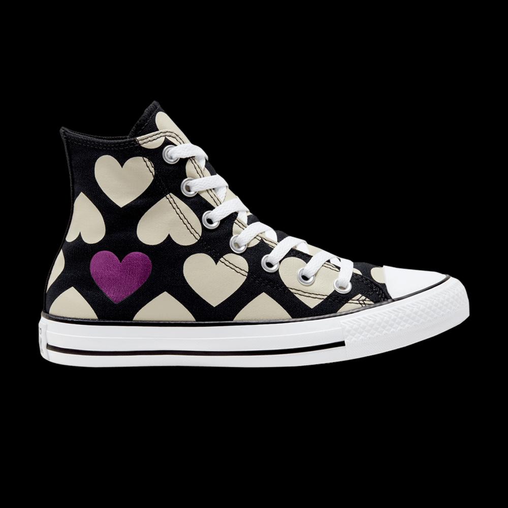 Повседневные кроссовки Converse Wmns Chuck Taylor All Star High «Скрученные сердца — черный» 1