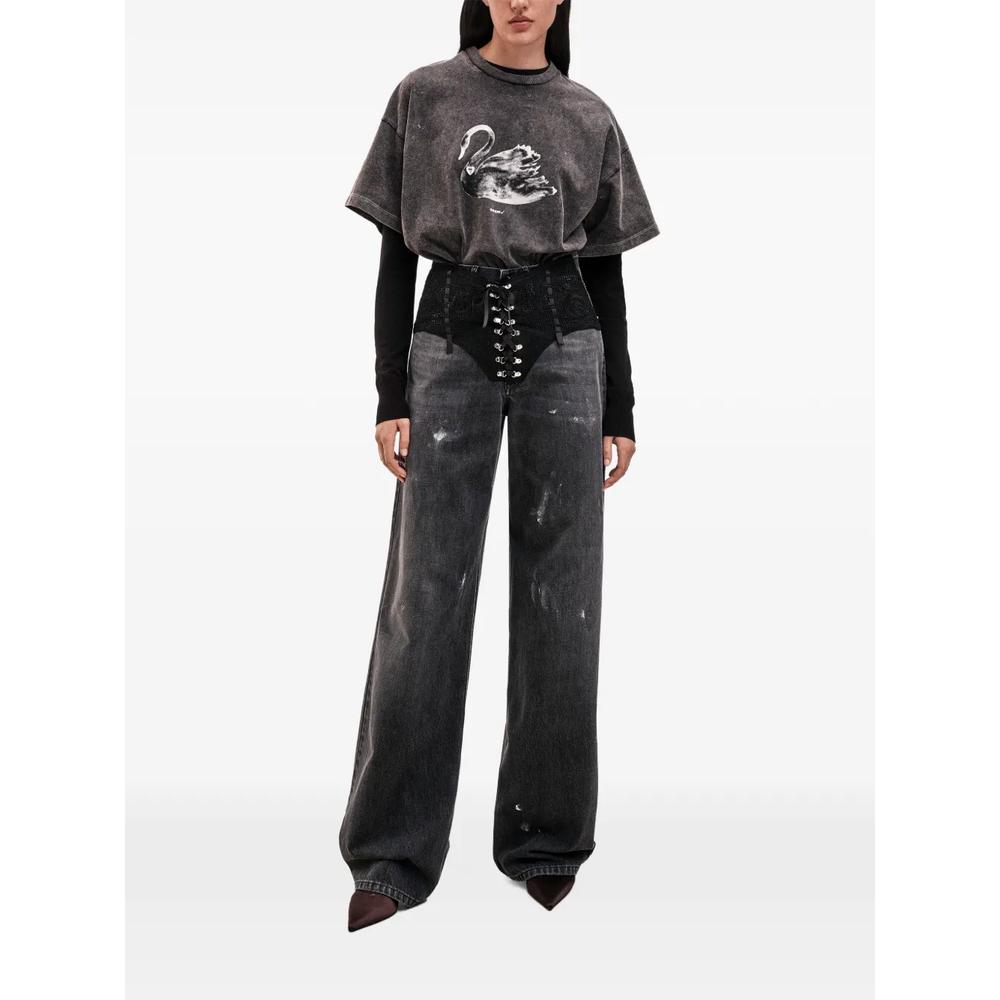 Lace Craft wide-leg jeans 2