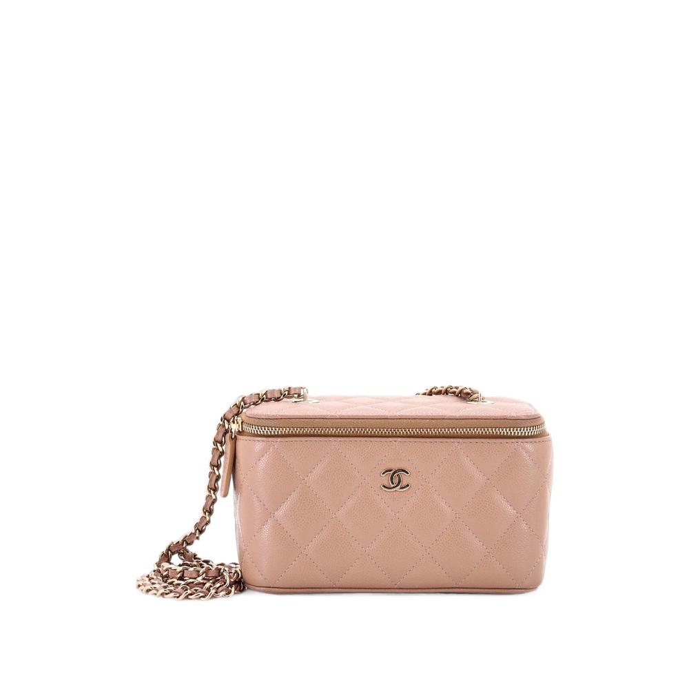 Classic Vanity Case with Chain Quilted Caviar Small crossbody bag 4