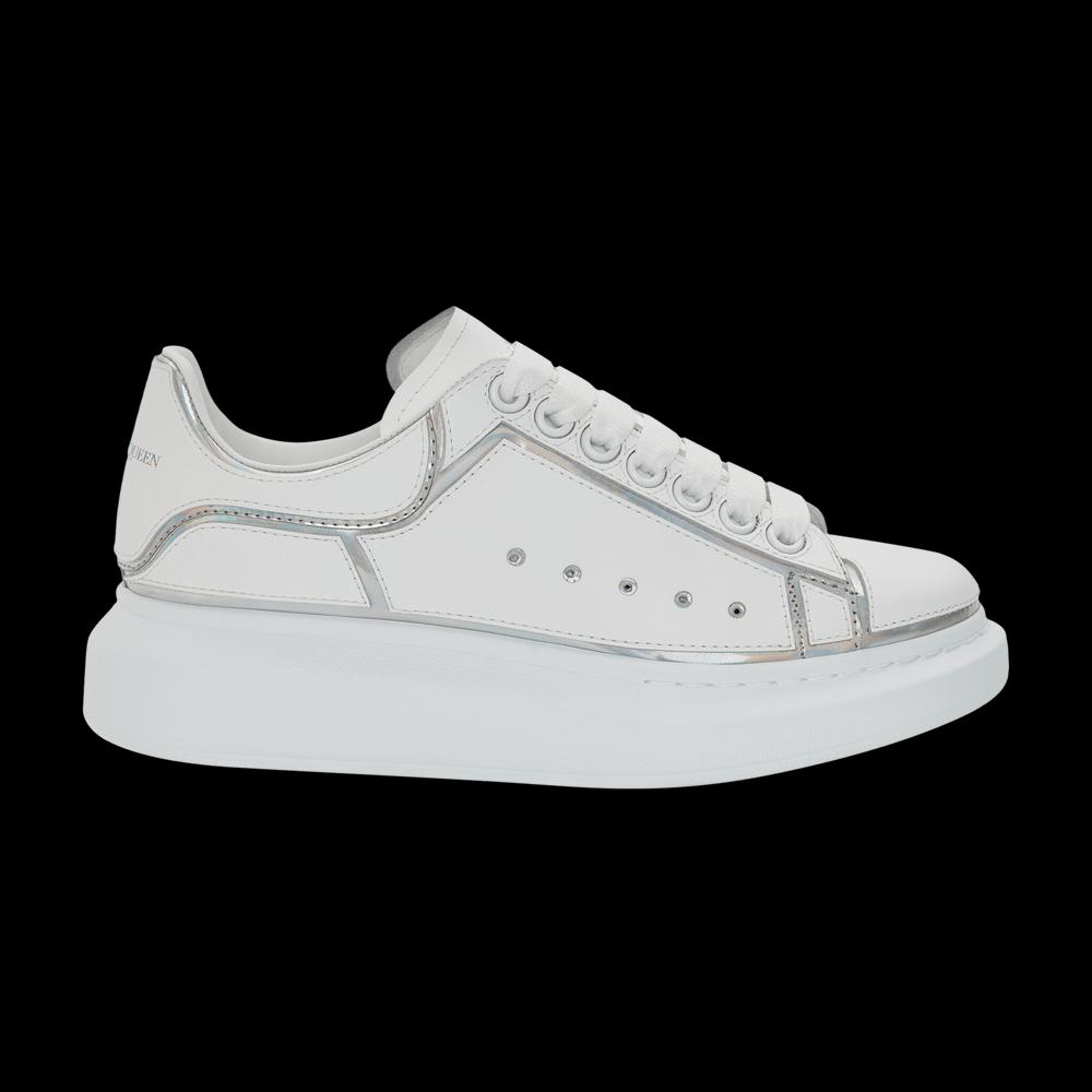 Кроссовки Alexander McQueen Wmns Oversized Sneaker 'White Silver Holo' 1