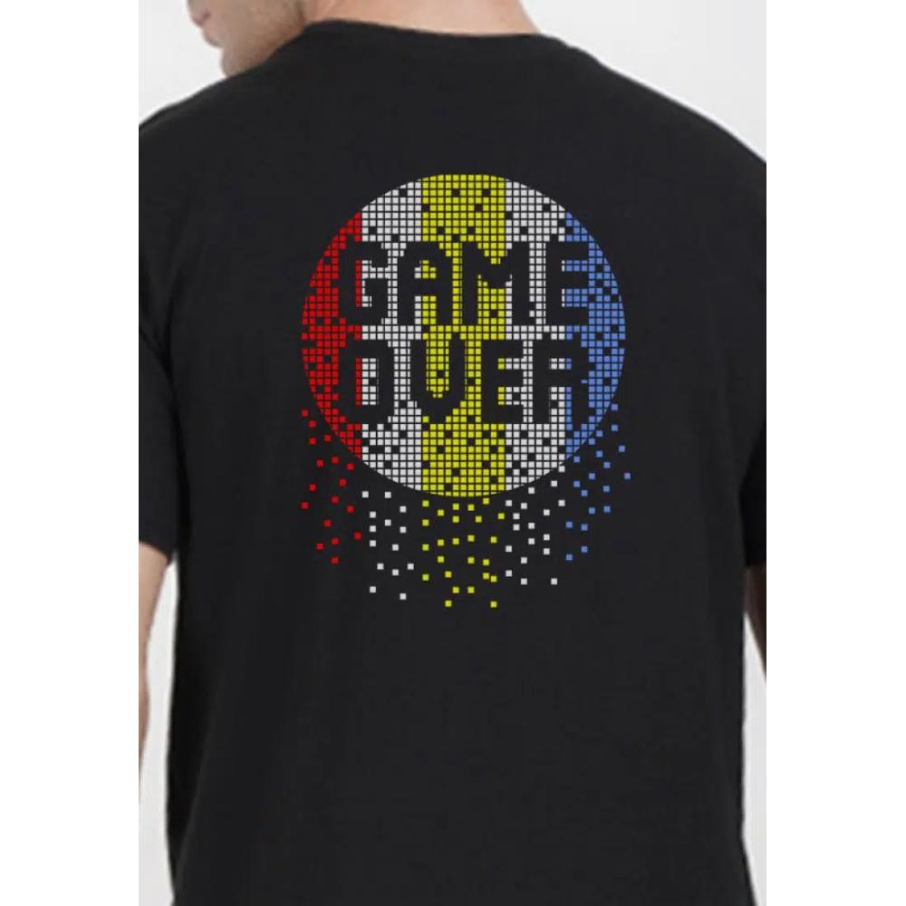 Футболка с принтом Game Over Black Cotton Short Sleeve Regular Fit 3