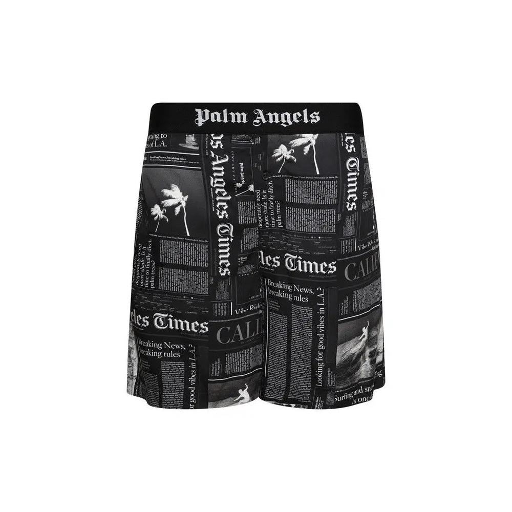 Palm Angels x La Times News Shorts 'Черный / Бежевый' 1