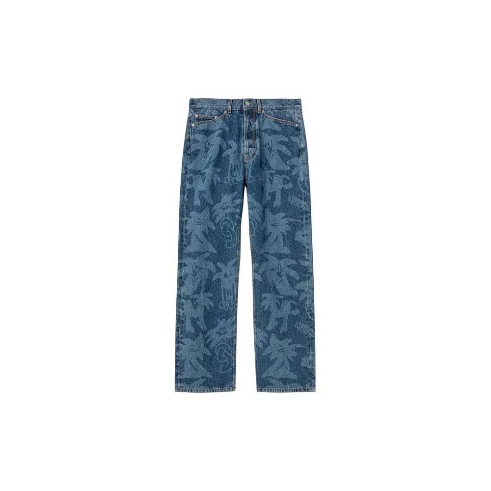 Джинсы Palm Angels Palmity All Over Laser Denim «Blue» 1
