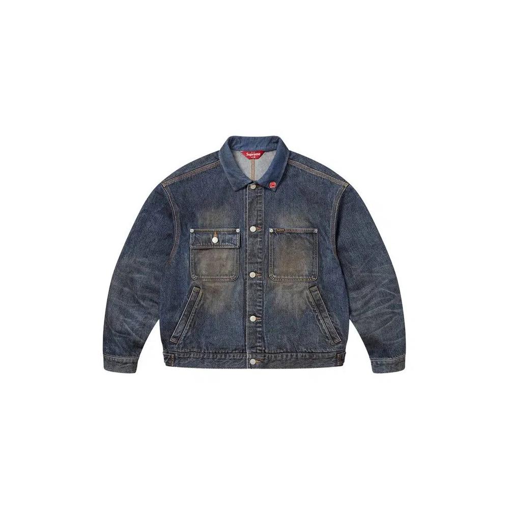 Верхняя одежда Supreme Distressed Selvedge Trucker Jacket 'Washed Indigo' 1