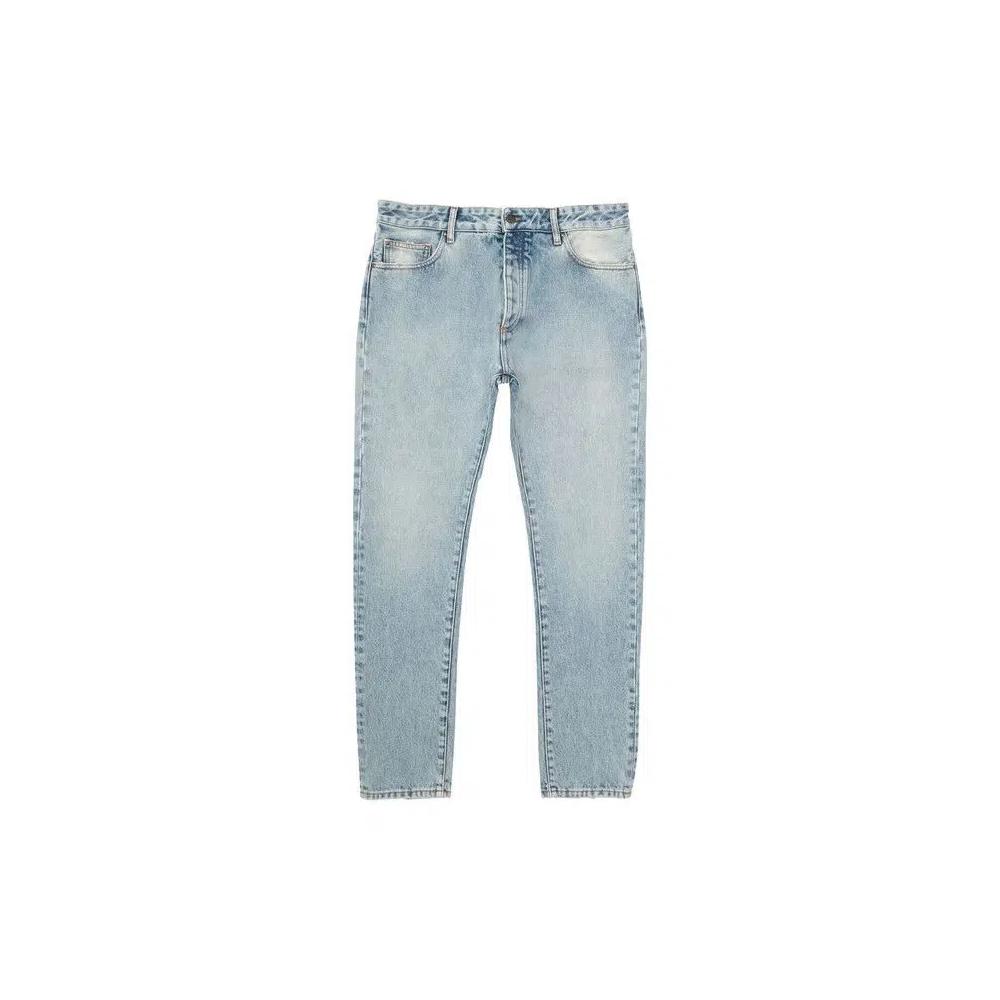 Palm Angels Straight Curved Logo Jeans 'Светло-синий' 1