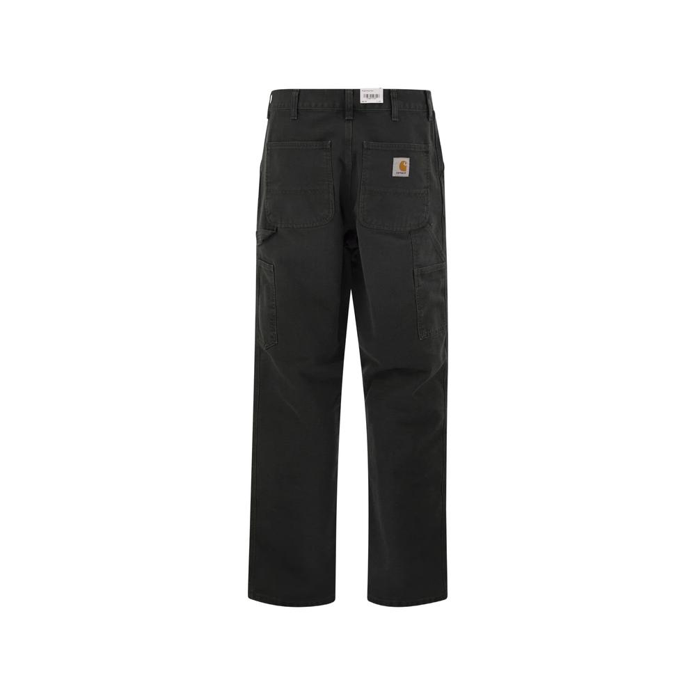 Single Knee cotton straight-leg trousers 2