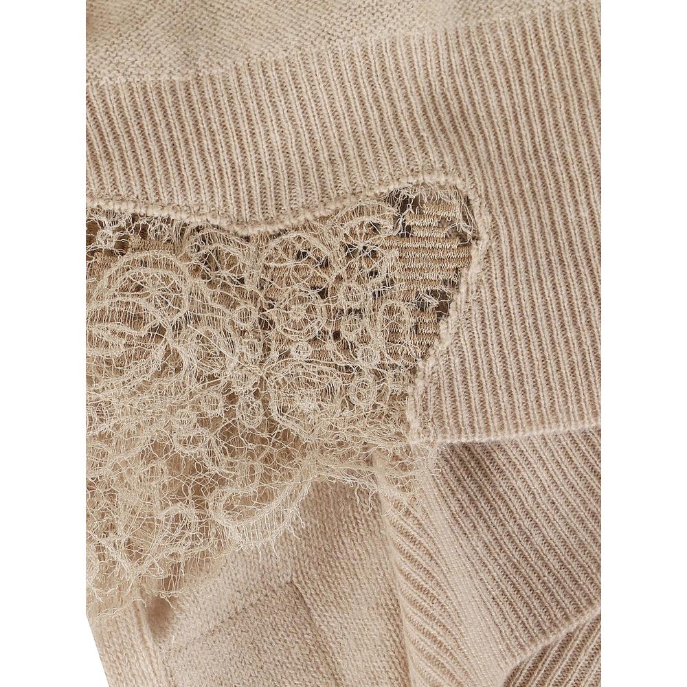 lace-trim cashmere scarf 2
