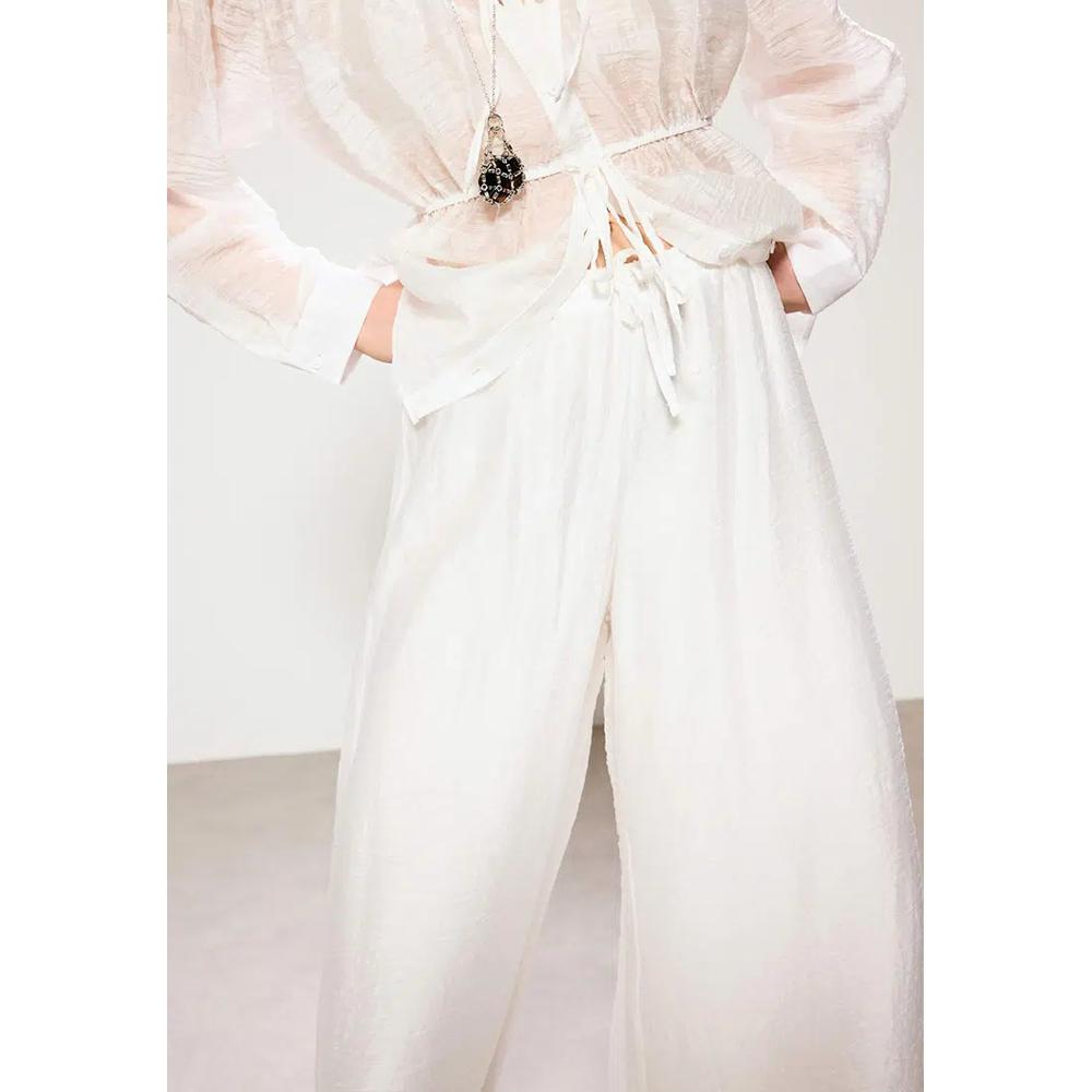 Trendyol Studio Белые брюки с широкими штанинами и подкладкой Twoss26Pl123 2