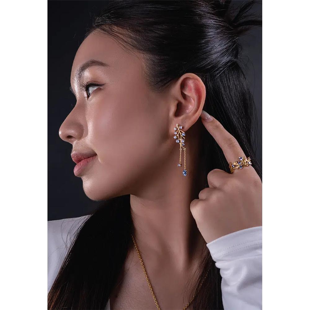 Cora Vogue серьги-капли с мульти-геммами (покрытие 18K золотом) 4