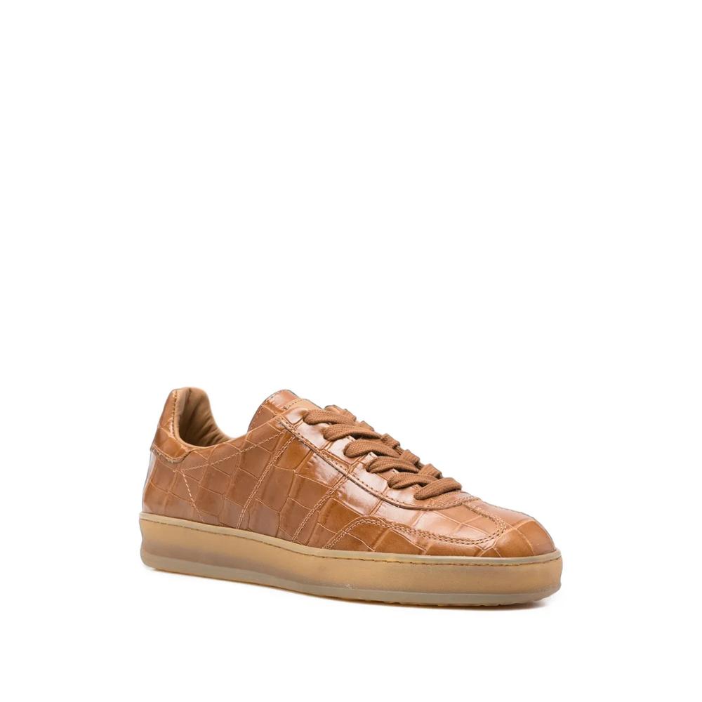 croc-effect lace-up sneakers 2
