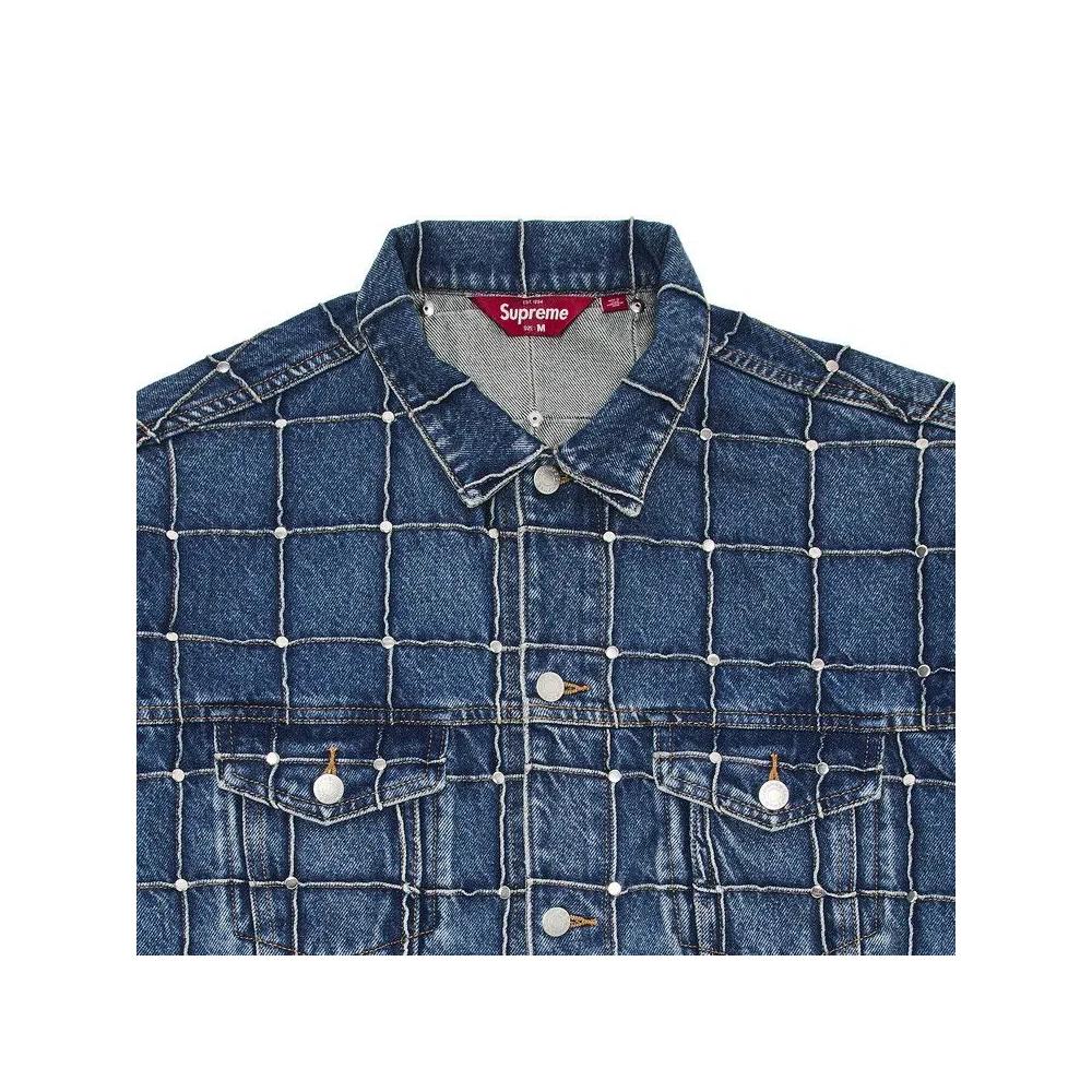 Джинсовые куртки Supreme Studded Seam Denim Trucker Jacket 'Blue' 3
