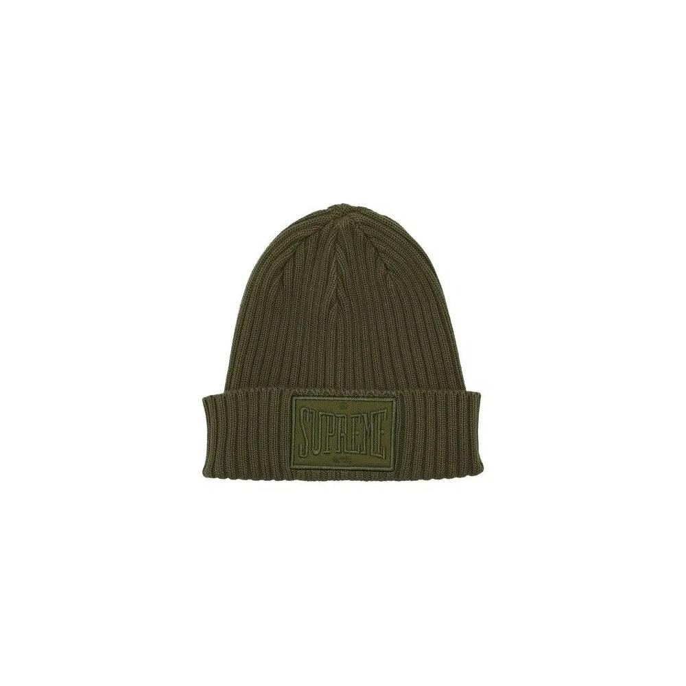 Шапки-бини Supreme Overdyed Patch Beanie 'Olive' 1