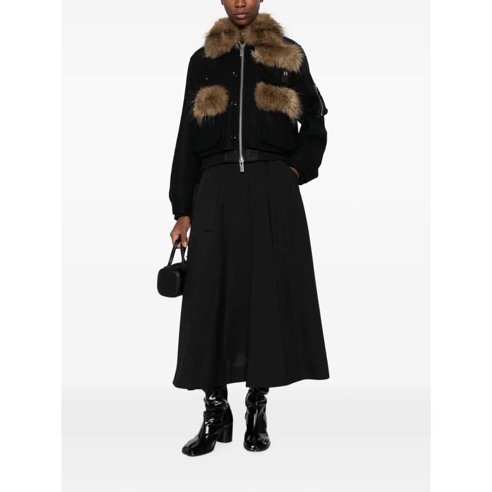 faux-fur trim wool jacket 2