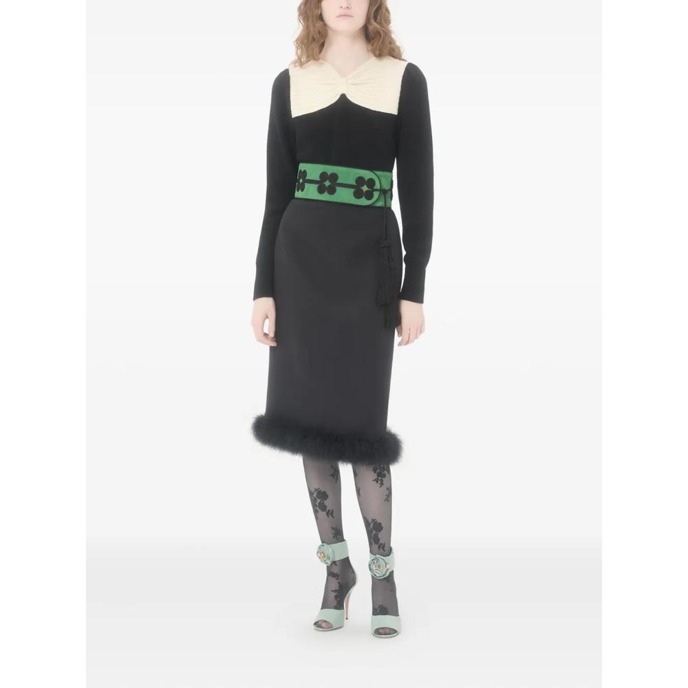 Юбка миди Crepe Couture с перьями 2