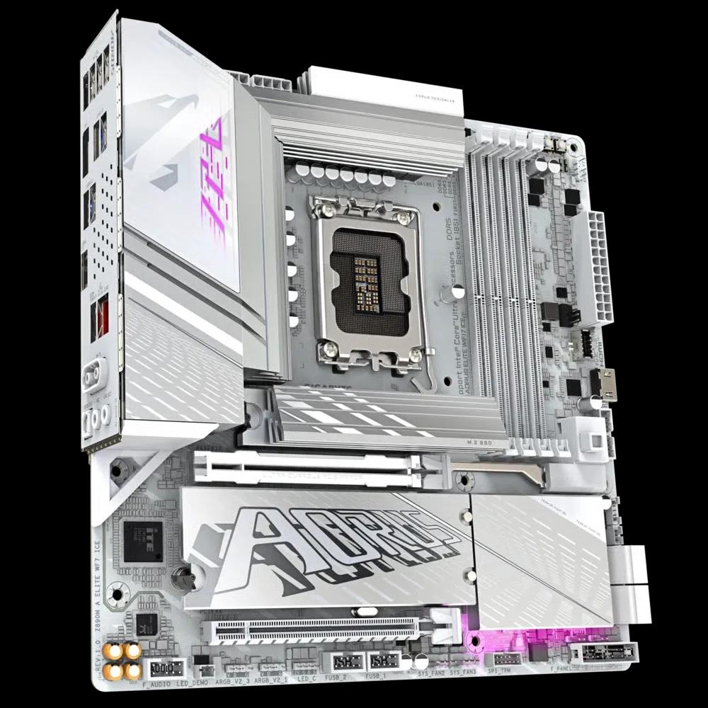 GIGABYTE Z890M AORUS ELITE WIFI7 ICE MATX белая материнская плата (DDR5) 3