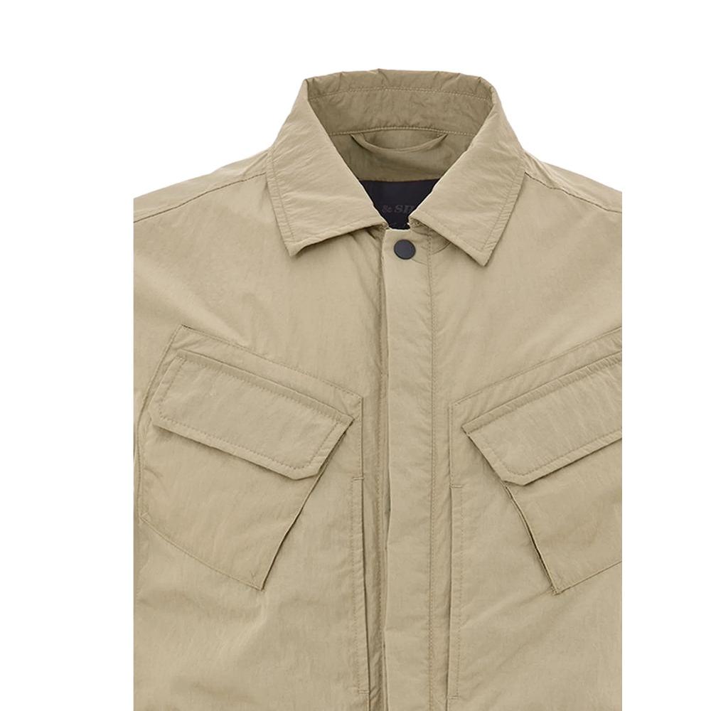 logo-patch flap-pocket jacket 4