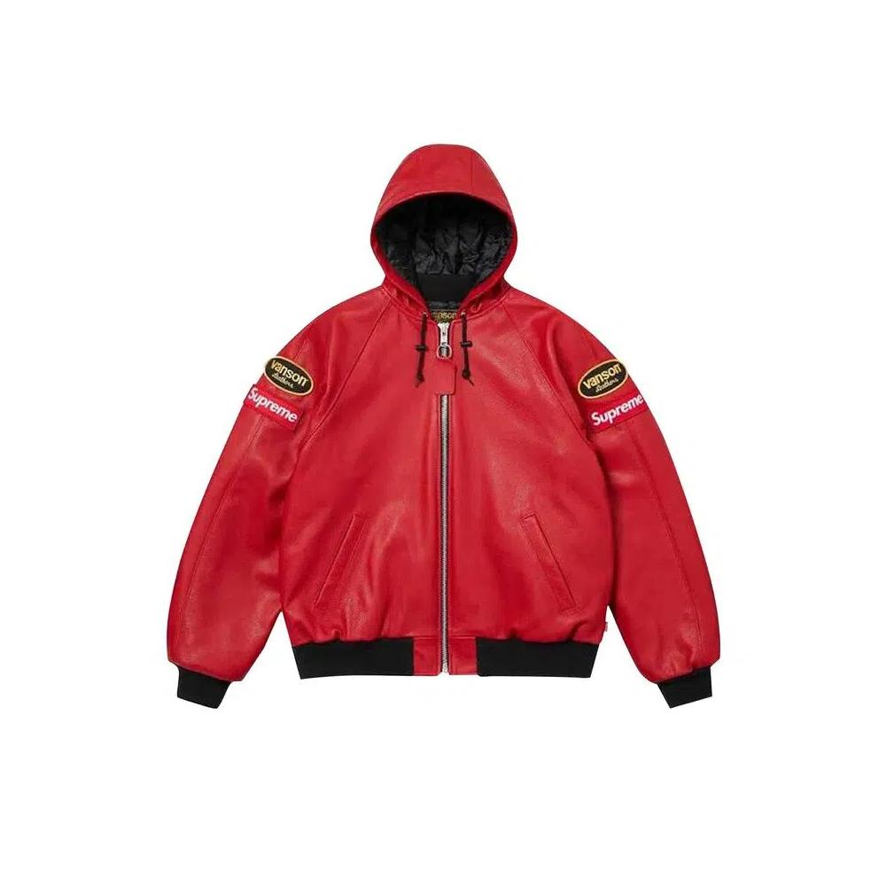 Верхняя одежда Supreme x Vanson Leather Hooded Work Jacket 'Красный' 1
