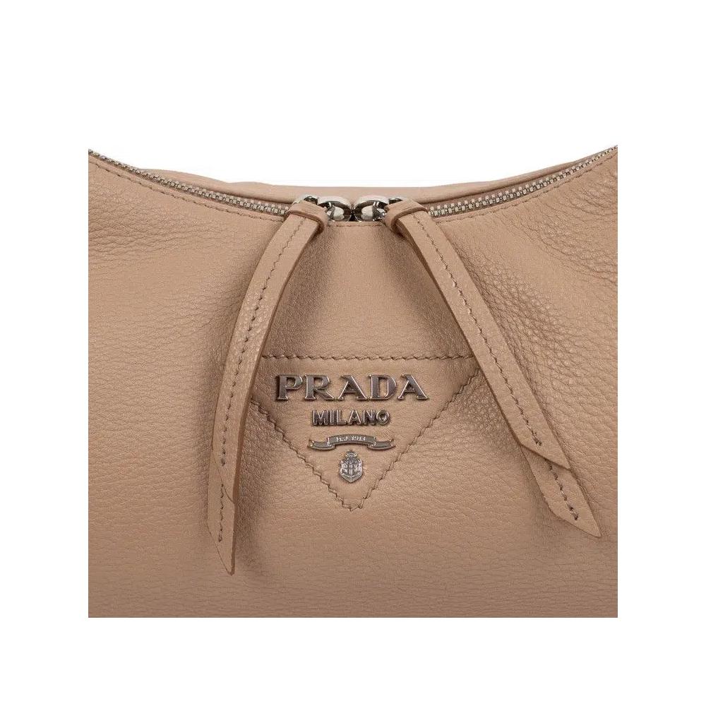 Сумки через плечо Prada Calf Leather Hobo Medium Shoulder Bag «Pink» 3