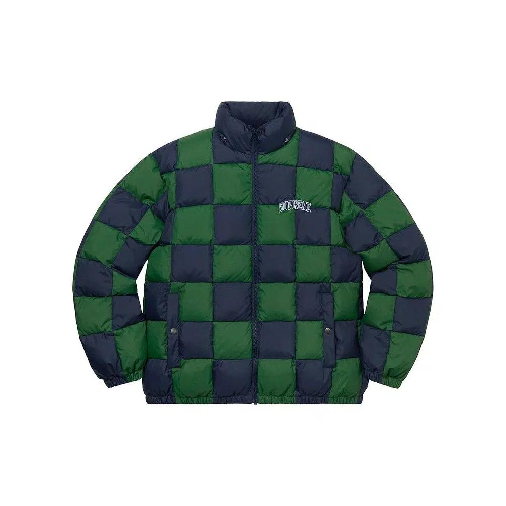 Пуховики Supreme Checkerboard Puffy Jacket 'Navy' 1