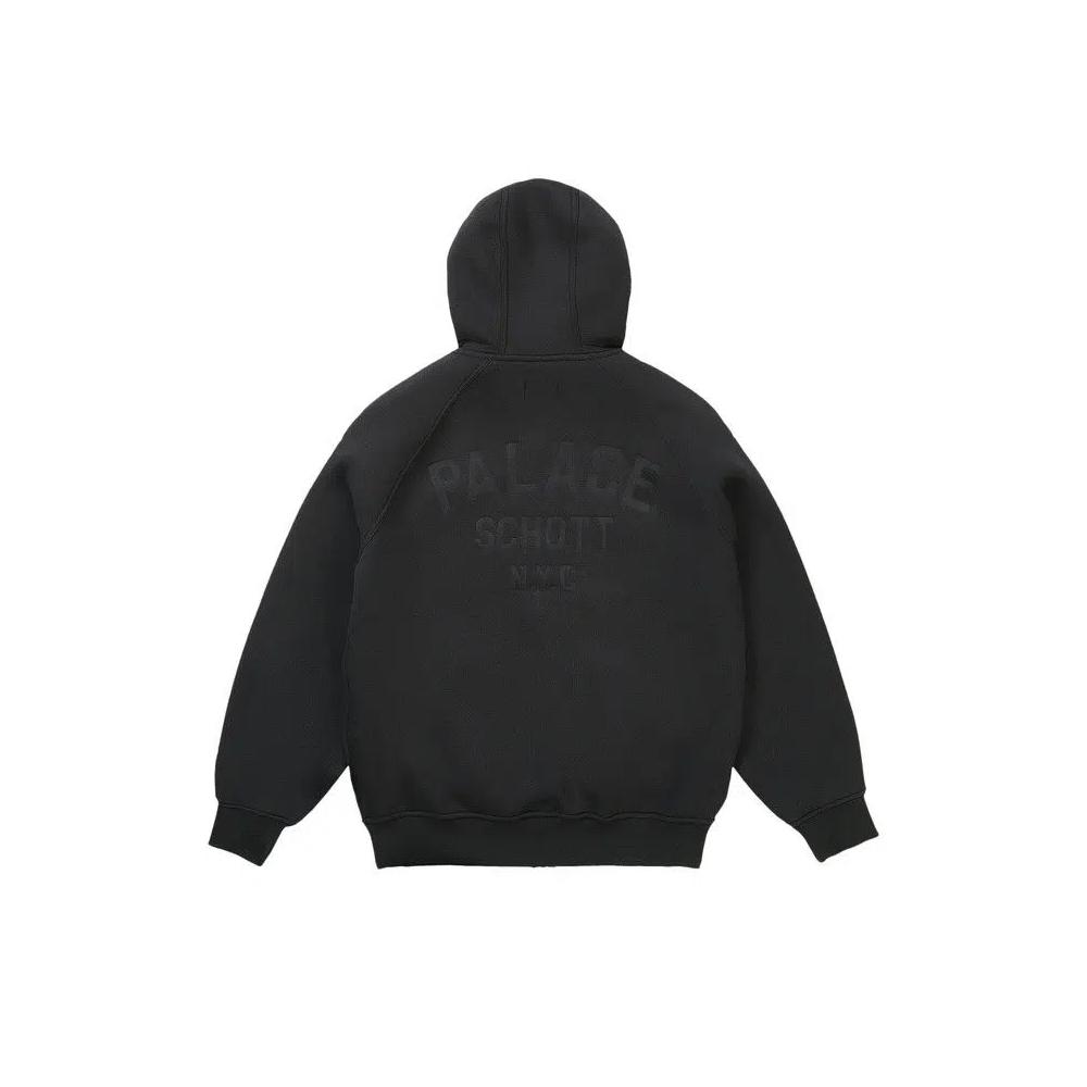 Флисовые куртки Palace x Schott Bonded Fleece Hood 'Black' 3