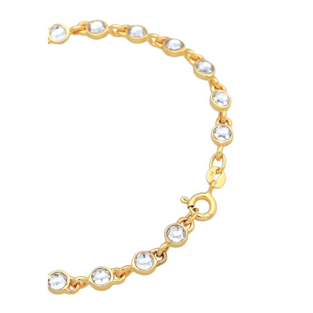 Swarovski® Crystal Теннисный браслет – Позолоченное серебро 3