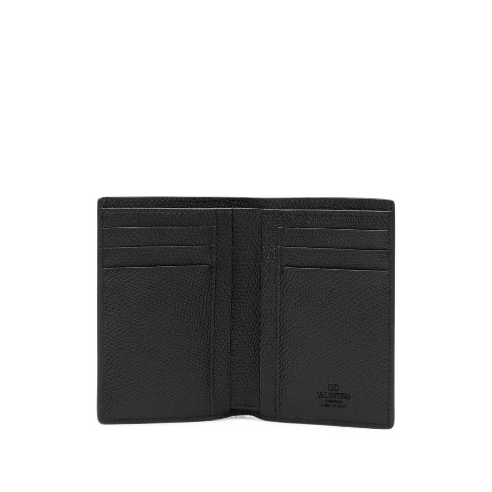 VLogo Signature grained-leather card holder 2