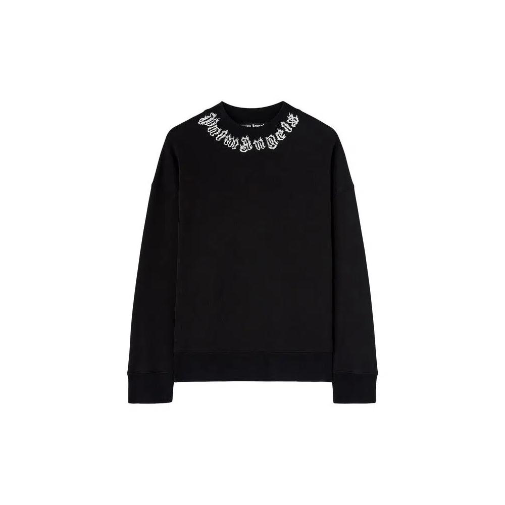 Топы Palm Angels Neck Logo Crew 'Black/Off White' 1
