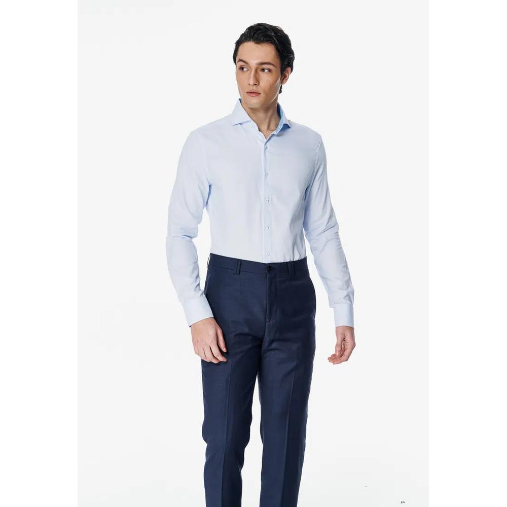 Светло-голубая текстурированная рубашка Slim Fit 2