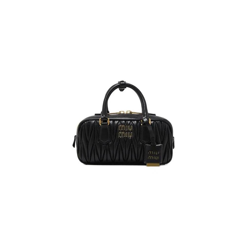 Сумки с ручками Miu Miu Arcadie Matelasse Nappa Bag «Чёрная» 1