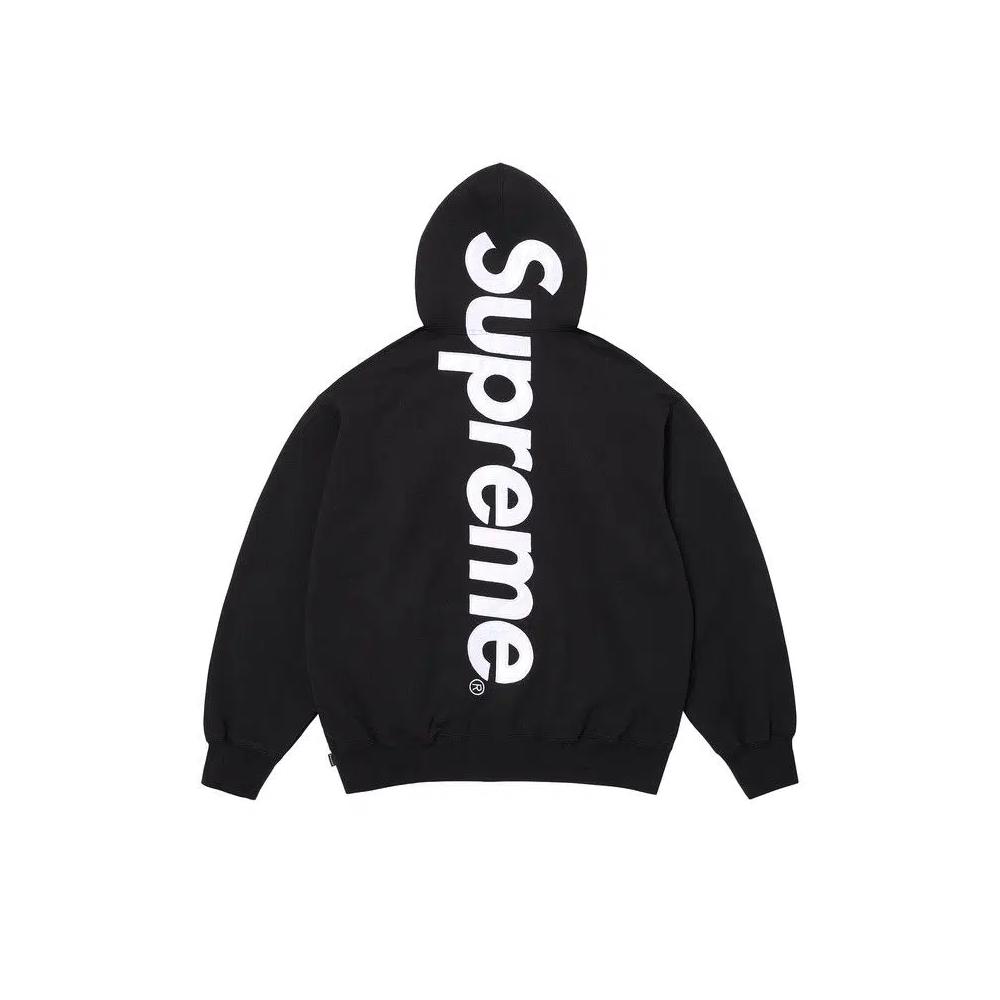 Худи Supreme Satin Appliqué Hooded Sweatshirt «Black» 2
