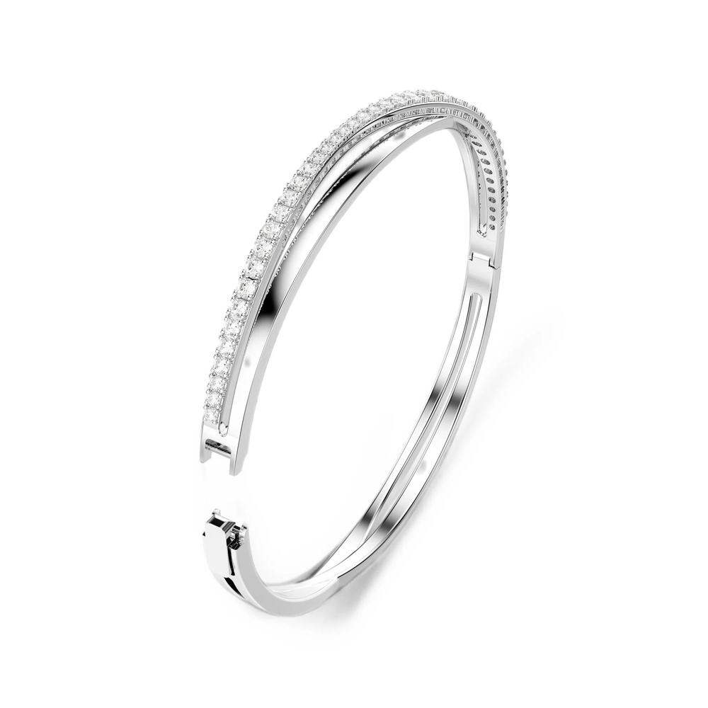 Hyperbola crossover crystal-embellished bangle 3