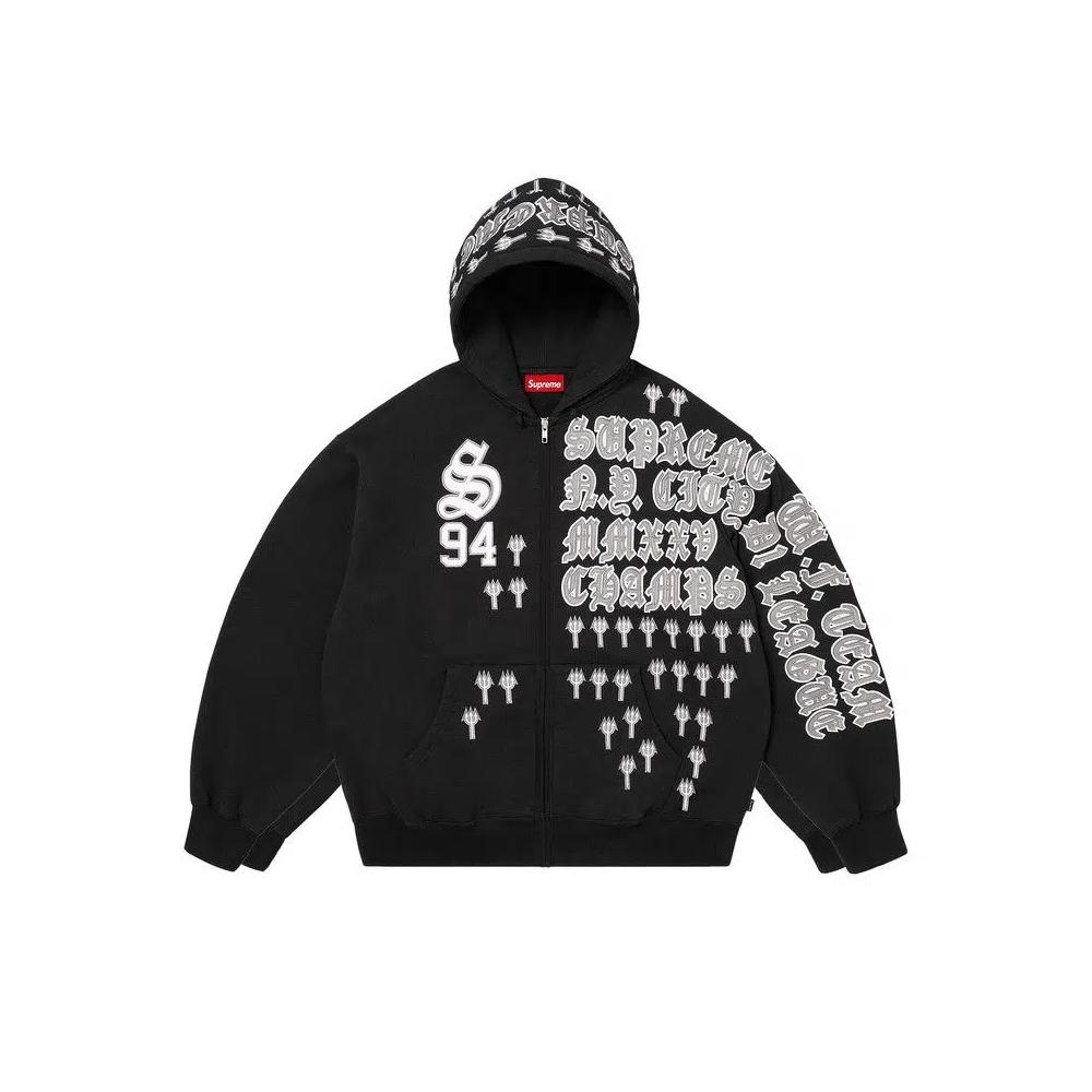 Худи Supreme League Champs Zip Up Hooded Sweatshirt 'Black' 1