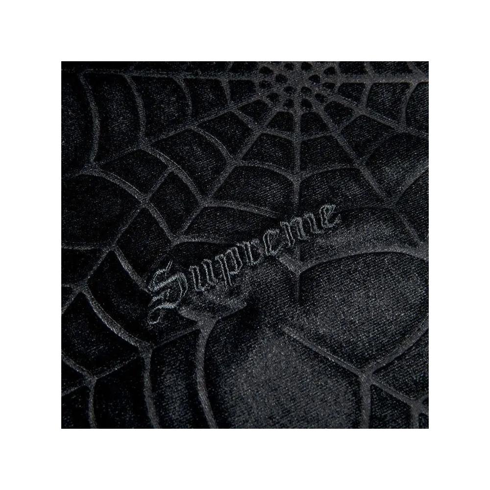 Рубашки на пуговицах Supreme Spider Web Velvet Short-Sleeve Shirt 'Черный' 2