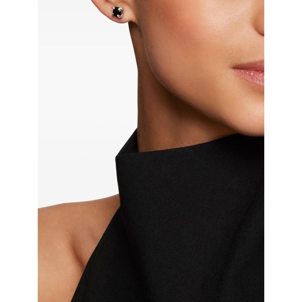 Серебряные серьги Petite Chatelaine с ониксом и бриллиантами (6 мм) 2