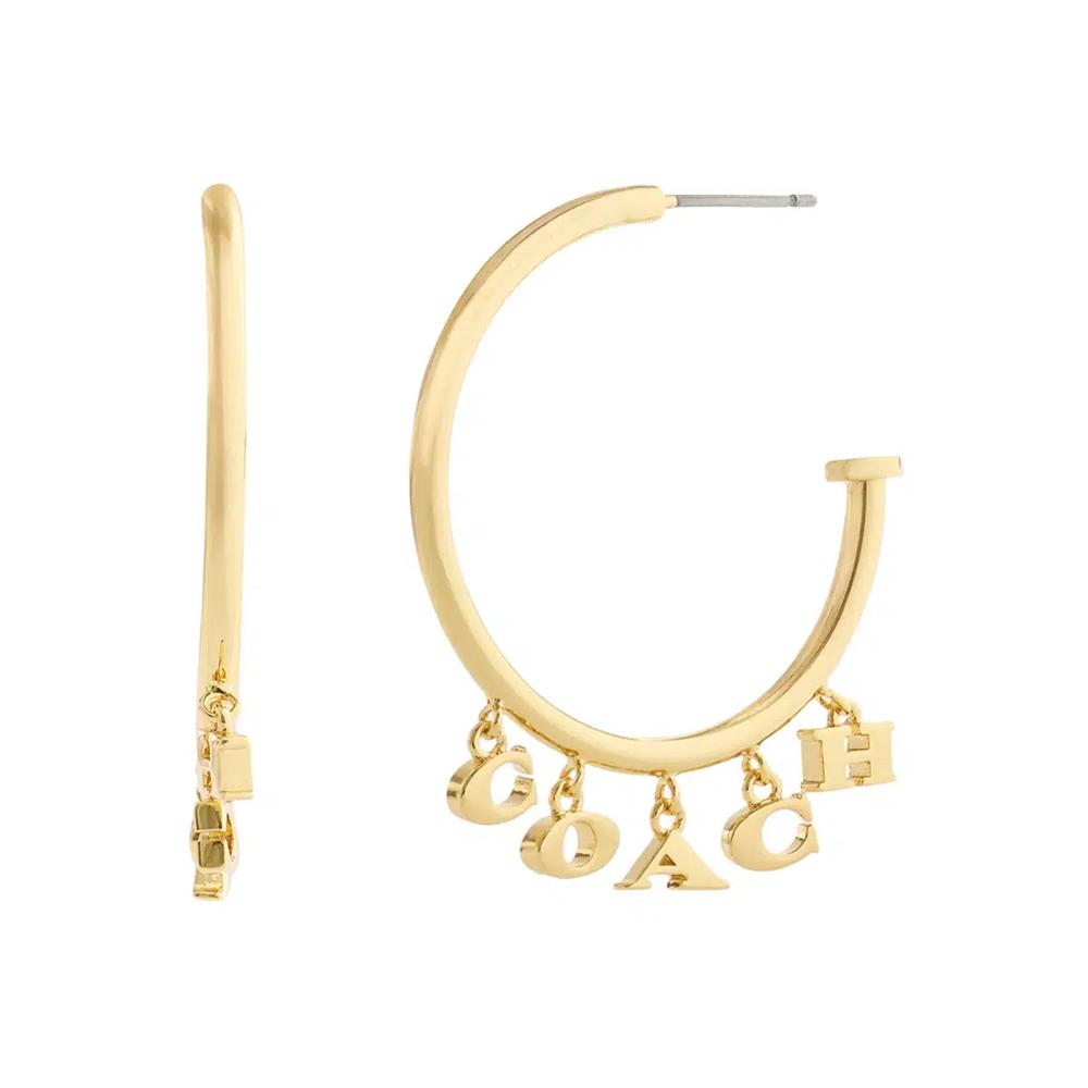 Серьги-кольца с подвесками Charms - Золото CCU64 3
