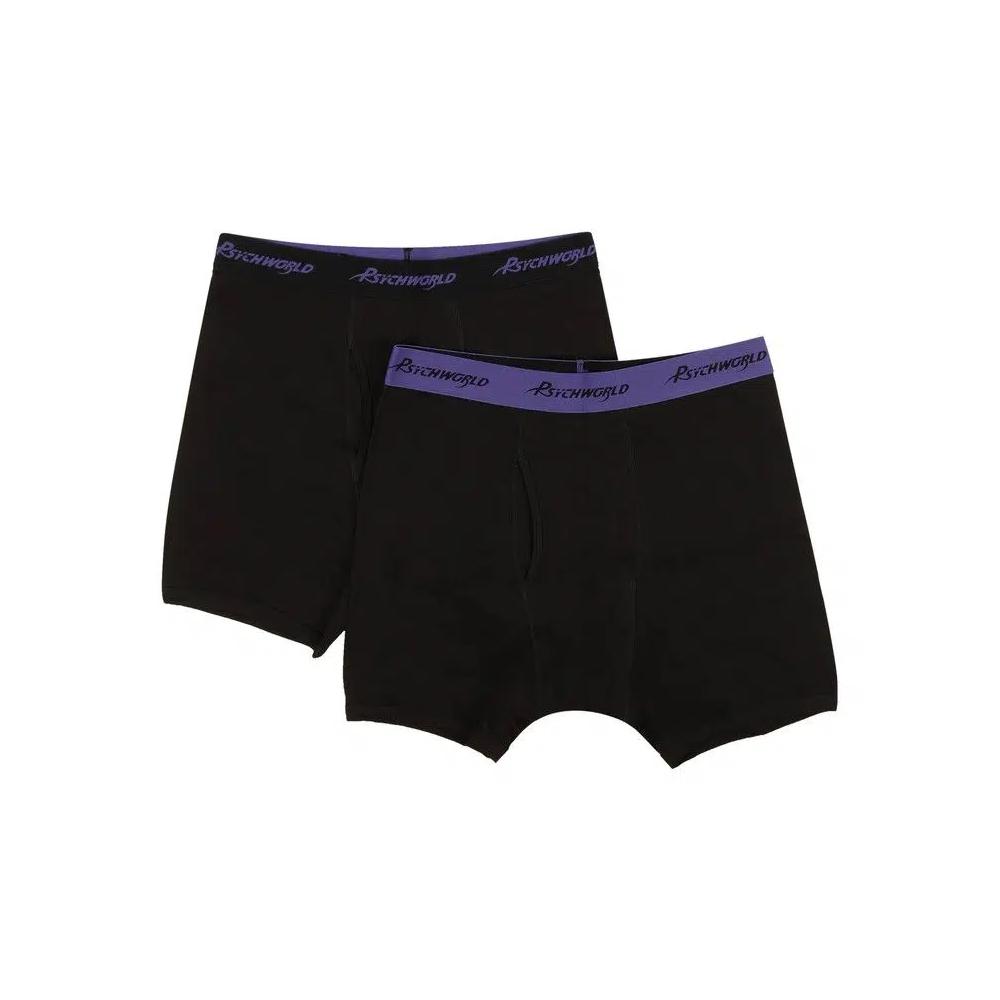 Нижнее белье Psychworld Logo Band Boxer Shorts (2 Pack) 'Black/Purple' 1