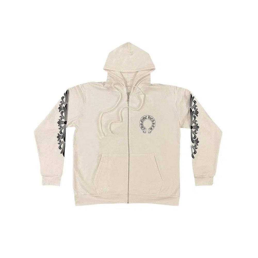 Толстовки Chrome Hearts Horseshoe Logo Zip Up Hoodie 'Белый' 1